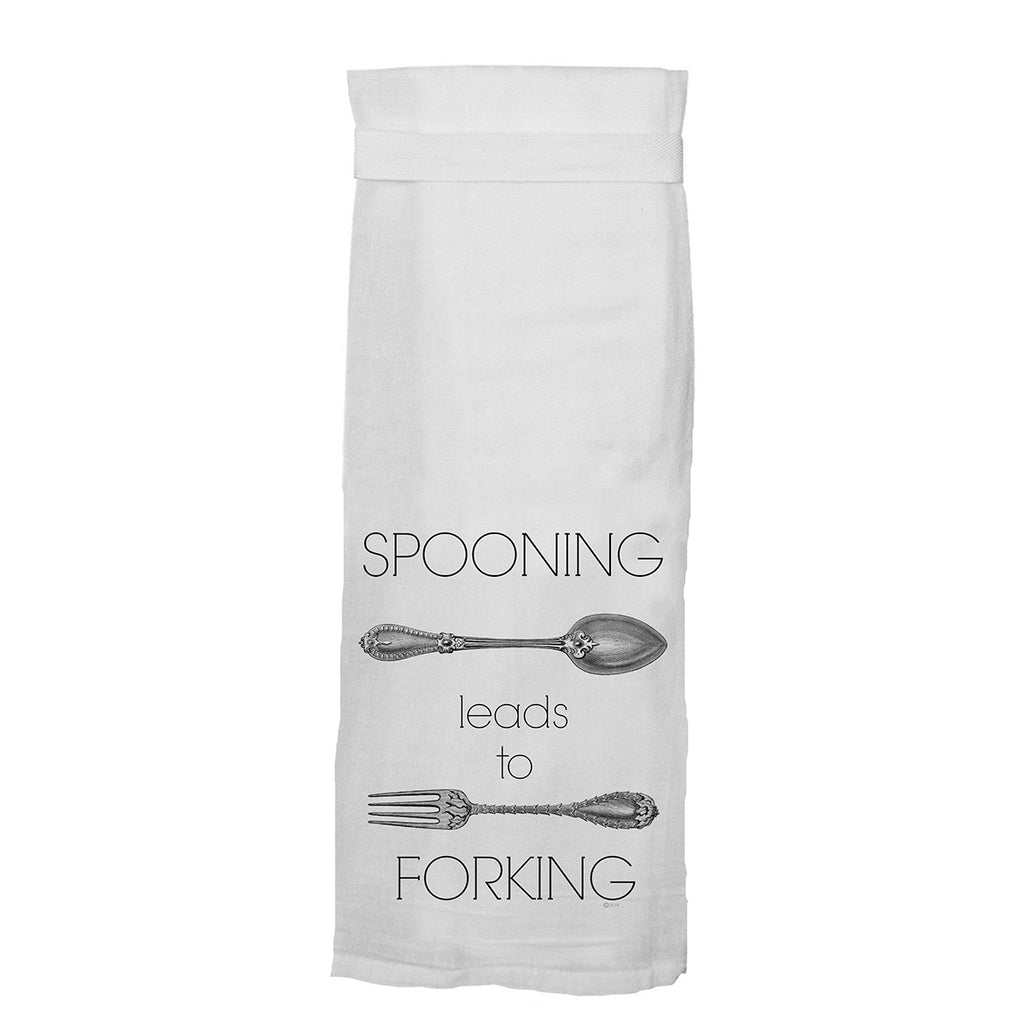 Twisted Wares Spooning Leads to Forking Flour Towel - Casual Toys