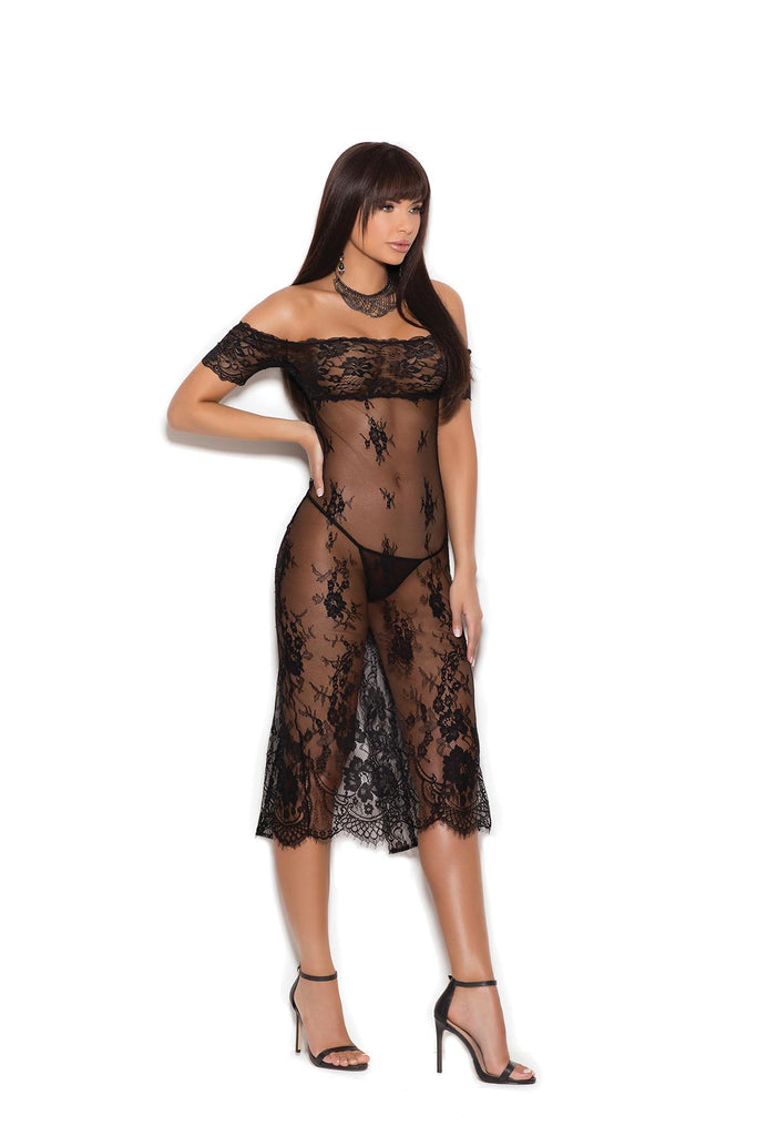 Off The Shoulder Lace Gown - Casual Toys