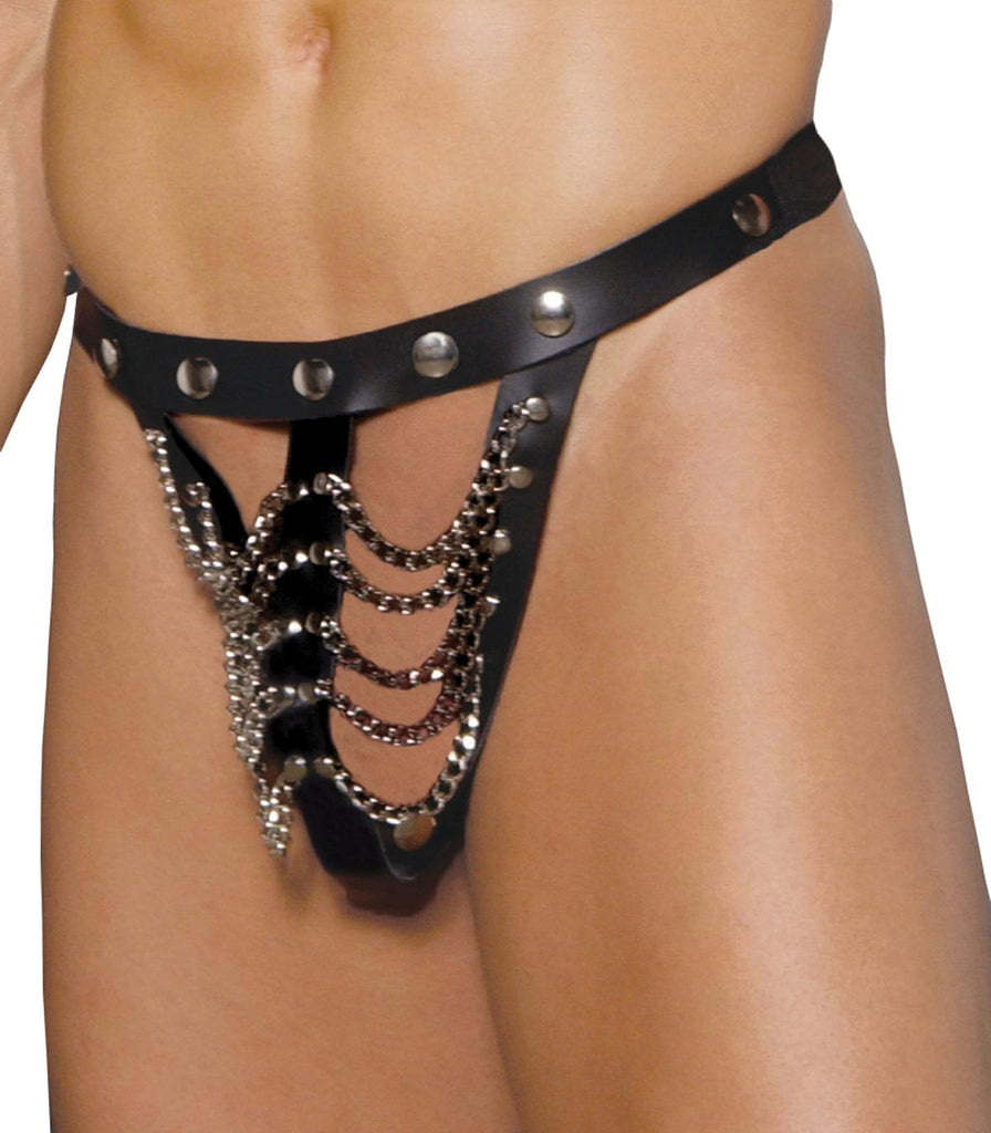 Men's Leather Pouch W- Chains - Casual Toys