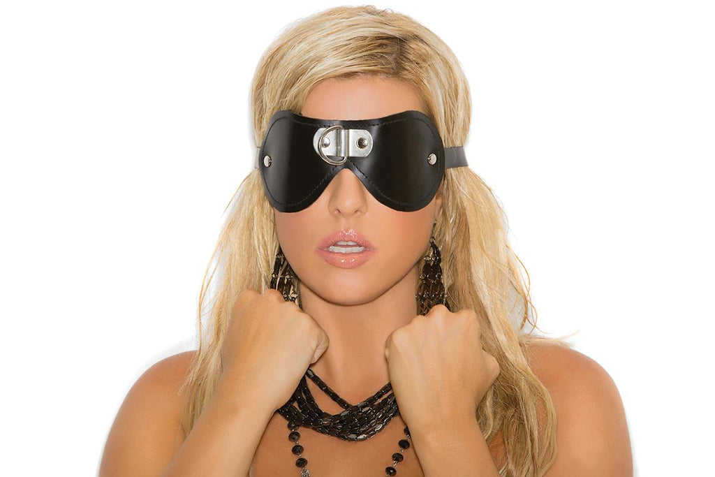Leather Blindfold W- 'd' Ring - Casual Toys