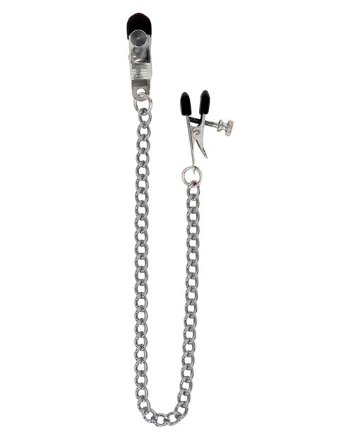 Spartacus Adjustable Broad Tip Nipple Clamps W-link Chain - Casual Toys