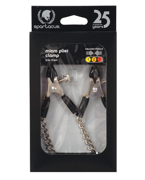 Spartacus Adjustable Micro Plier Nipple Clamps W-link Chain - Casual Toys