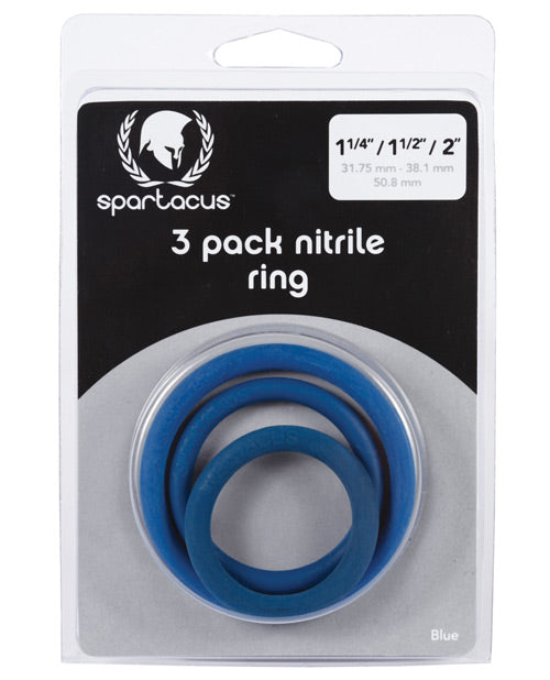 Spartacus Nitrile Cock Ring Set - Pack Of 3 - Casual Toys