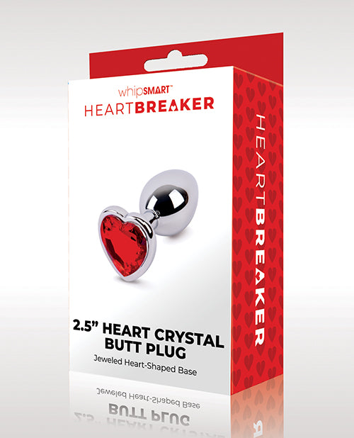 Whipsmart Heartbreaker Heart Crystal Butt Plug - Red