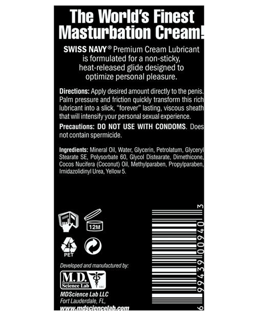 Swiss Navy Premium Masturbation Cream - 5 Oz Tube - Casual Toys