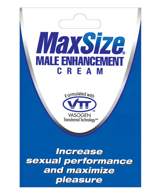 Max Size Male Enhancement Cream - Individual Foil Packet - Casual Toys