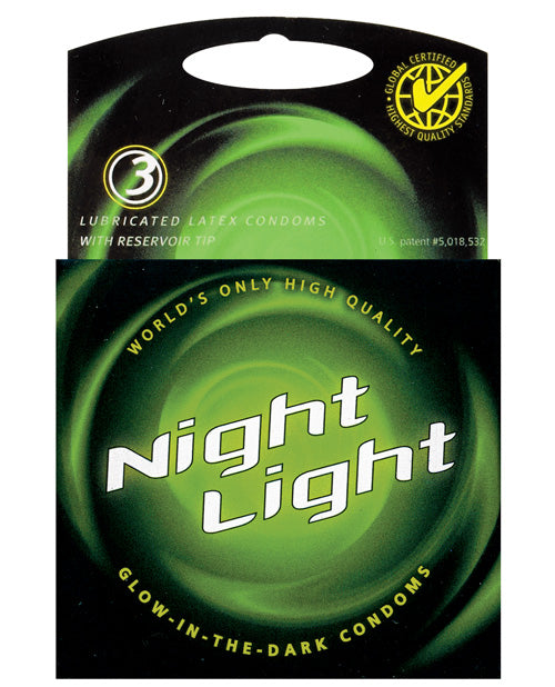 Night Light Glow In The Dark Condom - Box Of 3 - Casual Toys