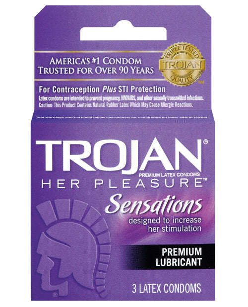 Trojan Her Pleasure Condoms - Box Of 3 - Casual Toys