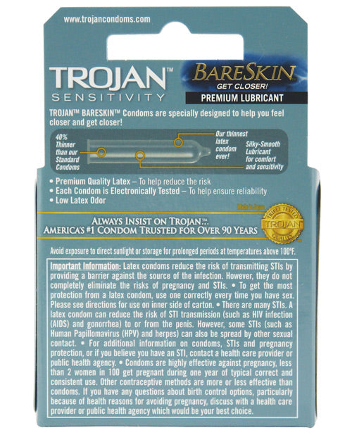 Trojan Bareskin Condoms - Casual Toys