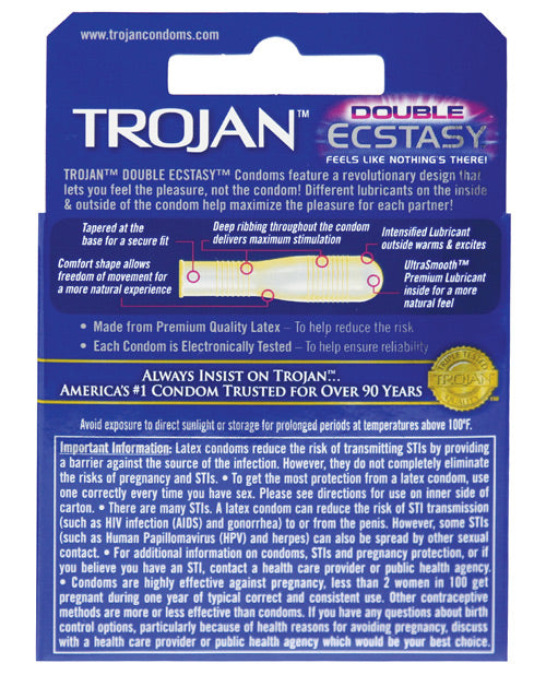 Trojan Double Ecstasy Condom - Casual Toys