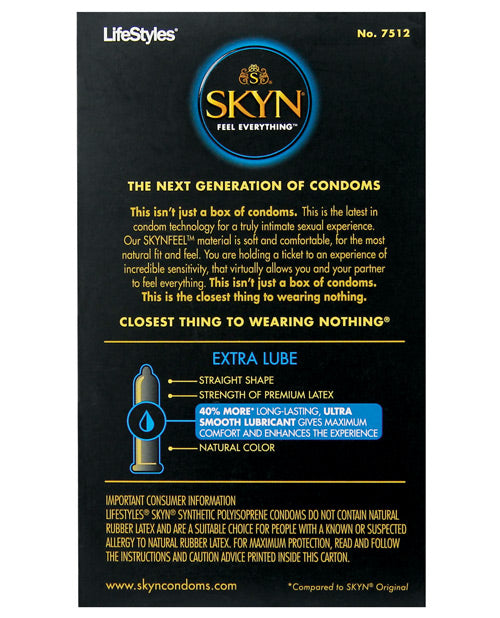 Lifestyles Skyn Extra Lubricated Condoms - Box Of 12 - Casual Toys