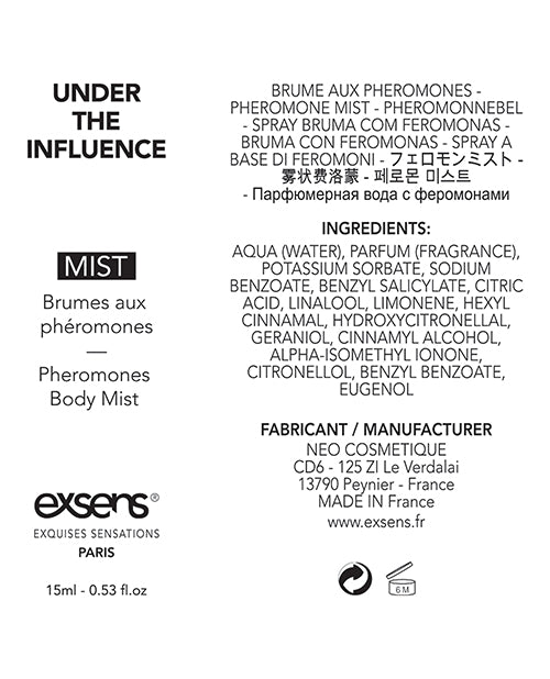 Exsens Of Paris Body Mist With Pheromones - 15 Ml Under The Influence - Casual Toys