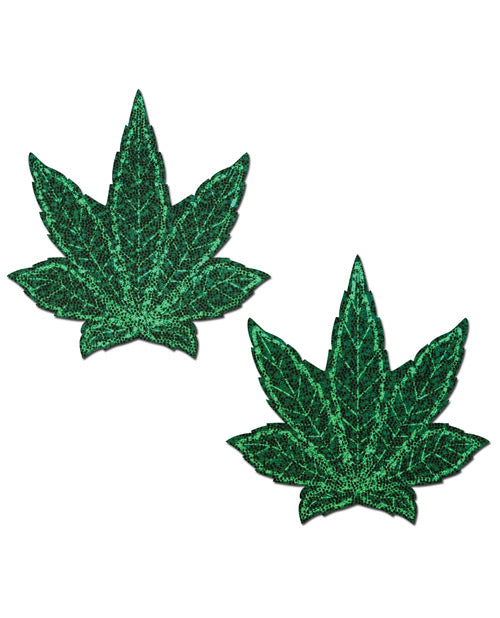 Pastease Glitter Marijuana Leafs - Green O-s - Casual Toys