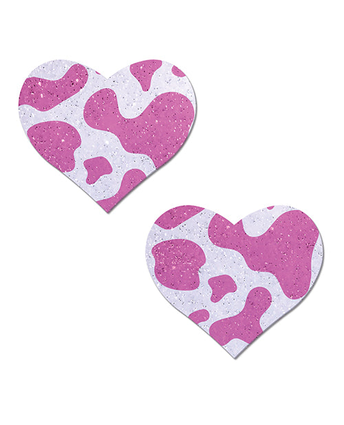 Pastease Premium Cow Print Glittery Velvet Heart  - Pink Strawberry O-s - Casual Toys