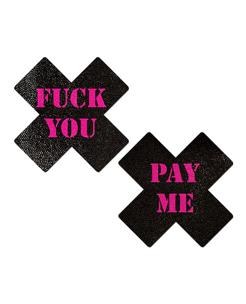 Pastease Fuck You Pay Me Cross - Black-pink O-s - Casual Toys