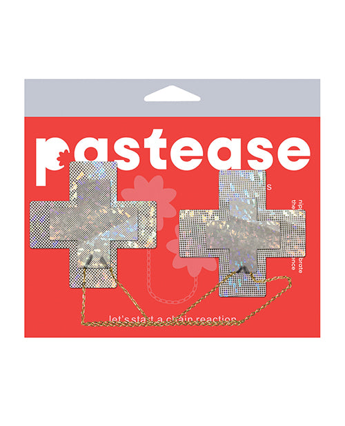 Pastease Chains Disco Cross - White O/s
