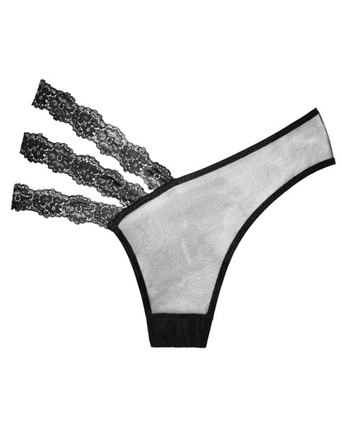 Adore Sheer & Lace Wild Orchid Panty Black O-s - Casual Toys