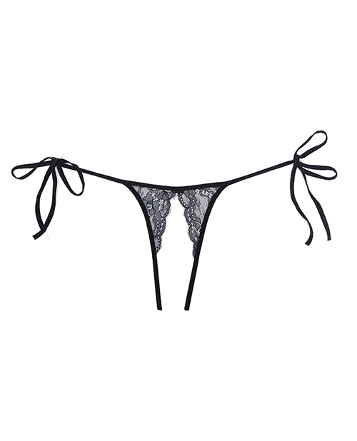 Adore Sugar Tie Side Open Lace Panty Black O-s - Casual Toys