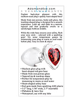 Adam & Eve Red Heart Gem Glass Plug