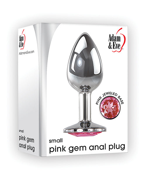Adam & Eve Pink Gem Anal Plug Small - Silver-pink - Casual Toys