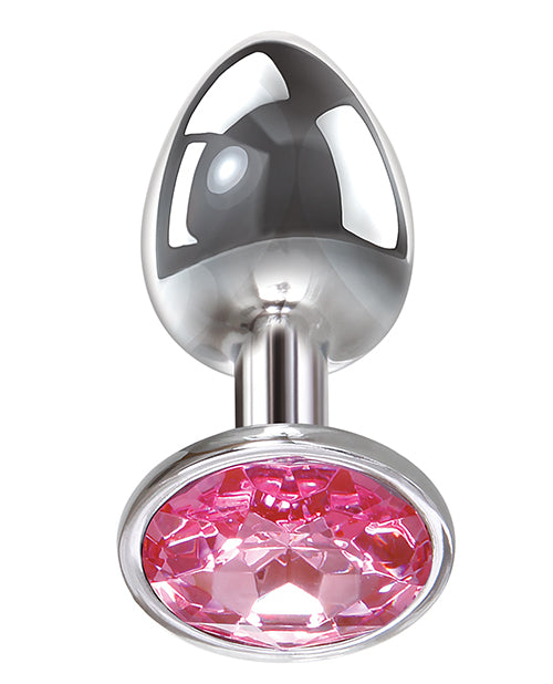 Adam & Eve Pink Gem Anal Plug Small - Silver-pink - Casual Toys