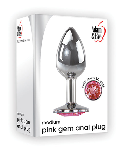 Adam & Eve Pink Gem Aluminium Anal Plug - Casual Toys