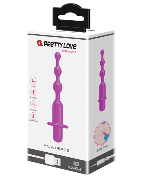 Pretty Love Hermosa Anal Beads Vibrator - 12 Function Fuchsia - Casual Toys
