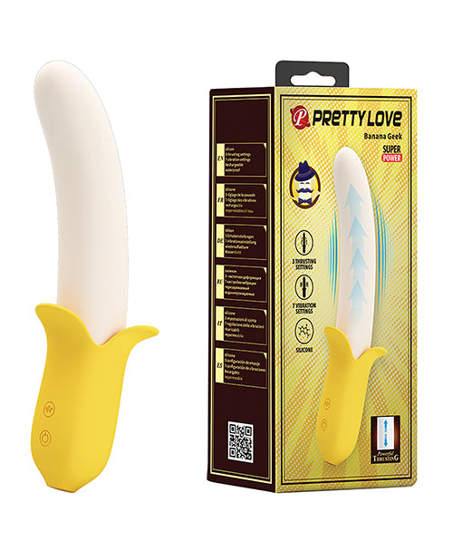 Pretty Love Banana Geek Thrusting Vibrator - Yellow
