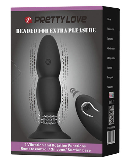 Pretty Love Remote Control Beaded Plug 4 Function - Black - Casual Toys