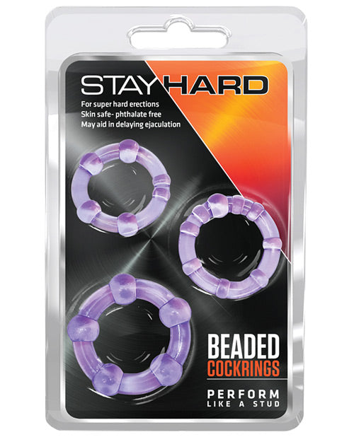 Blush Stay Hard Beaded Cock Rings 3 Pack - Casual Toys