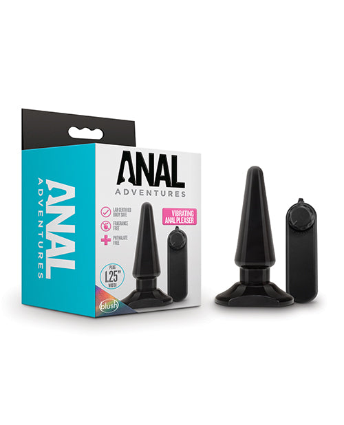 Blush Anal Adventures Basic Vibrating Anal Pleaser - Black - Casual Toys