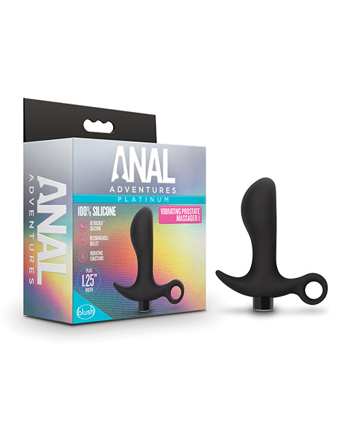 Blush Anal Adventures Platinum Silicone Vibrating Prostate Massager 01 - Black - Casual Toys