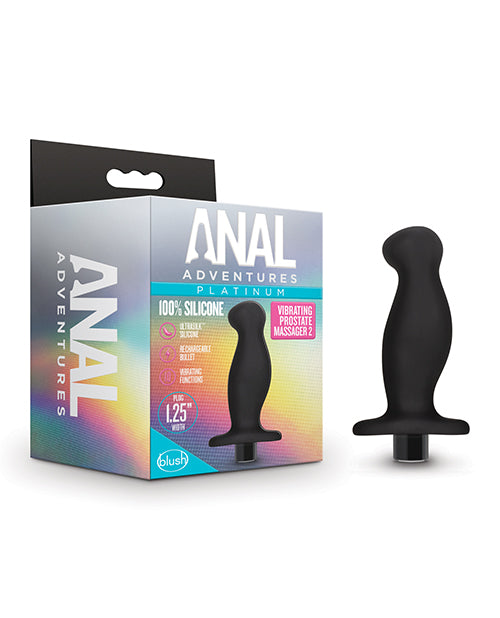 Blush Anal Adventures Platinum Silicone Vibrating Prostate Massager 02 -black - Casual Toys
