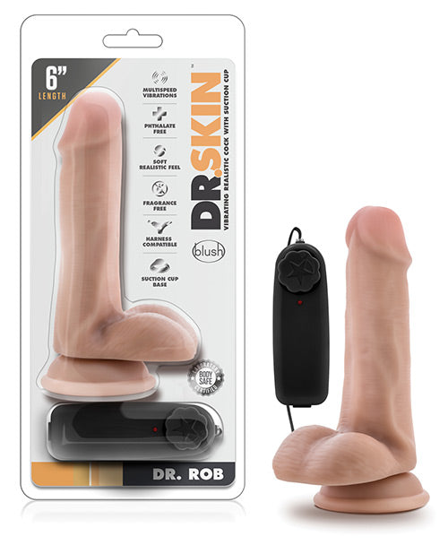 "Blush Dr. Skin Dr. Rob 6"" Cock W/suction Cup" - Casual Toys