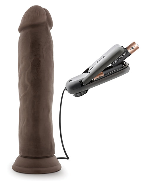Blush Dr. Skin Dr. Throb 9.5" Cock W-suction Cup - Chocolate - Casual Toys