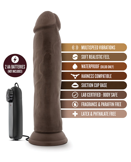 Blush Dr. Skin Dr. Throb 9.5" Cock W-suction Cup - Chocolate - Casual Toys