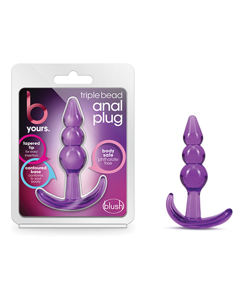 Blush B Yours Triple Bead Anal Plug - Purple - Casual Toys