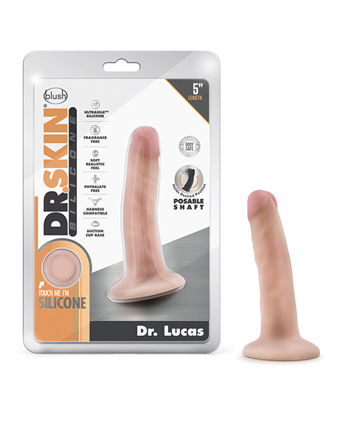 Blush Dr. Skin Silicone Dr. Lucas 5.5" Dildo - Casual Toys