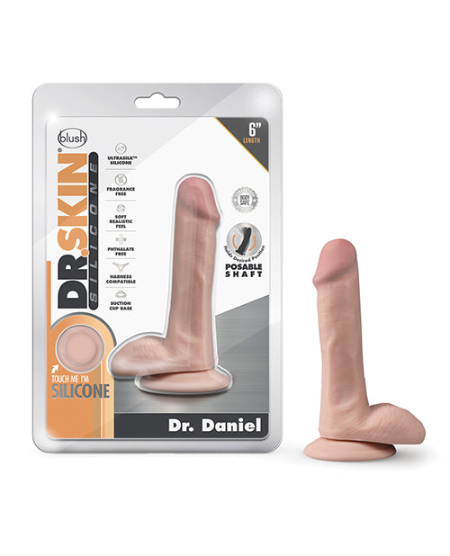Blush Dr. Skin Silicone Dr. Daniel 6" Dildo W/balls - Casual Toys