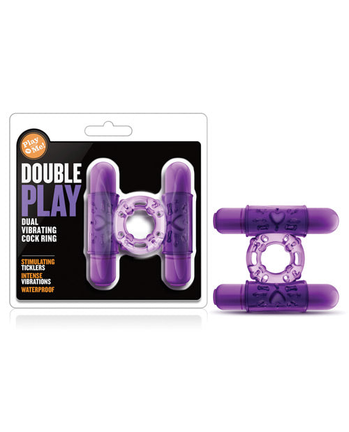 Blush Play With Me Double Play Dual Vibrating Cockring - Purple - Casual Toys
