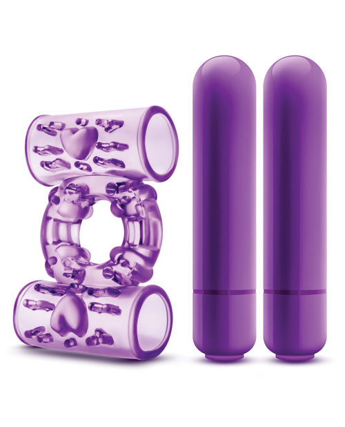Blush Play With Me Double Play Dual Vibrating Cockring - Purple - Casual Toys