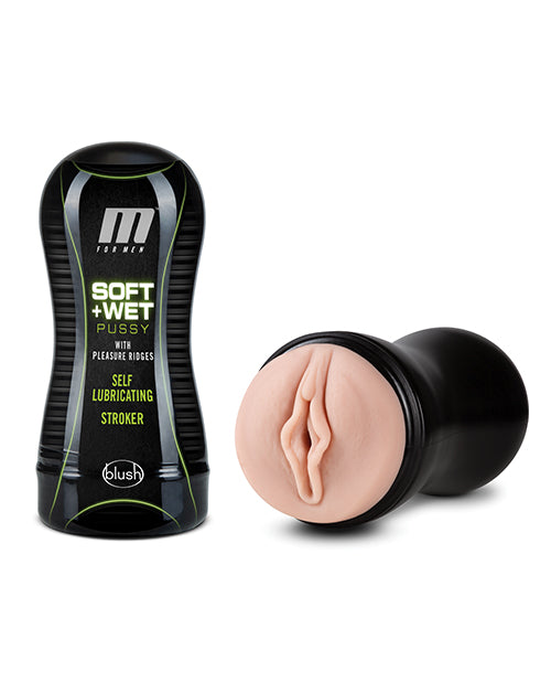 Blush M For Men Soft And Wet Pussy With Pleasure Ridges Self Lubricating Stroker - Vanilla - Casual Toys