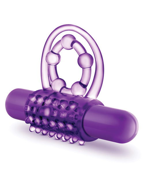 Blush Play With Me The Player Vibrating Double Strap Cockring - Purple - Casual Toys