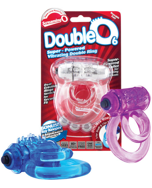 Screaming O Doubleo 6 Vibrating Double Cock Ring - Asst. Colors - Casual Toys