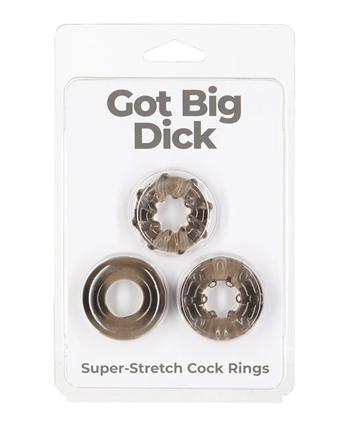 Got Big Dick 3 Pack Cock Rings - Black - Casual Toys