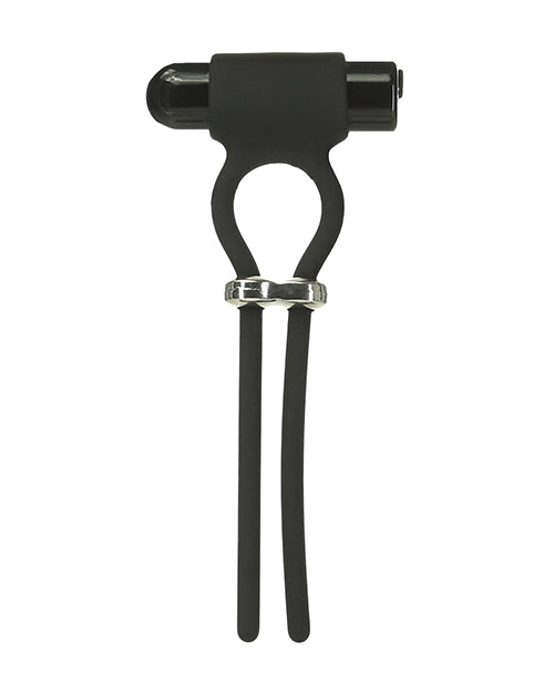 Bolo Bullet Vibrating Adjustable Cock Tie - Black - Casual Toys