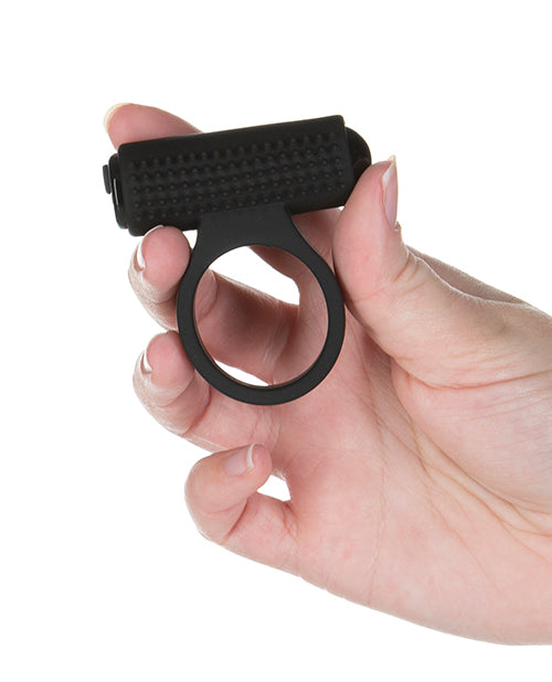 Cosmic Cock Ring W-rechargeable Bullet - 9 Functions Black - Casual Toys