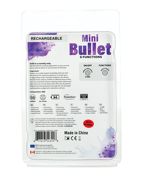 Mini Bullet Rechargeable Bullet - 9 Functions - Casual Toys