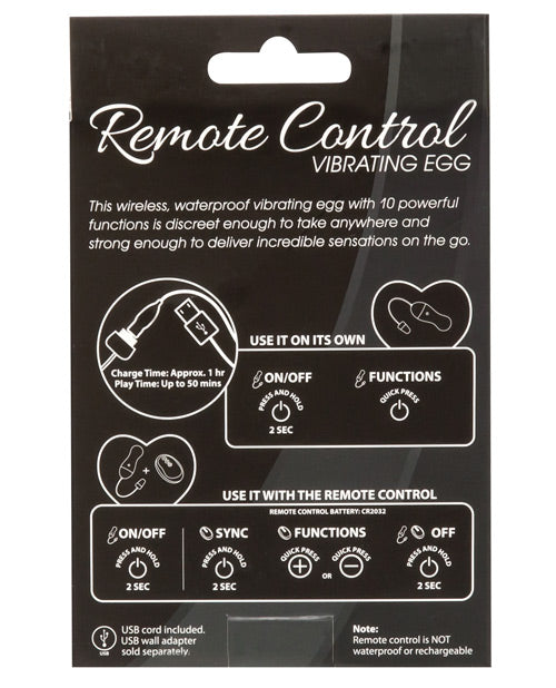 Powerbullet Remote Control Vibrating Egg - Purple - Casual Toys