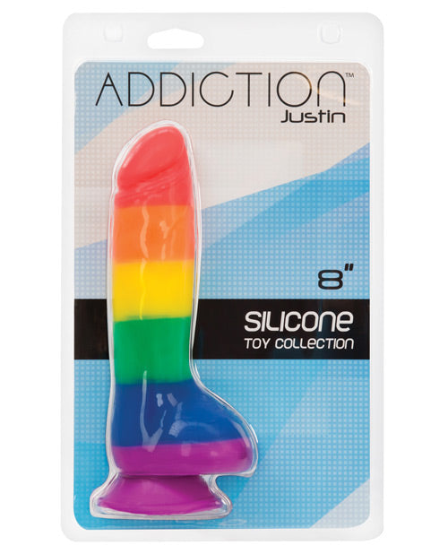 Addiction Justin 8" Dildo - Rainbow - Casual Toys